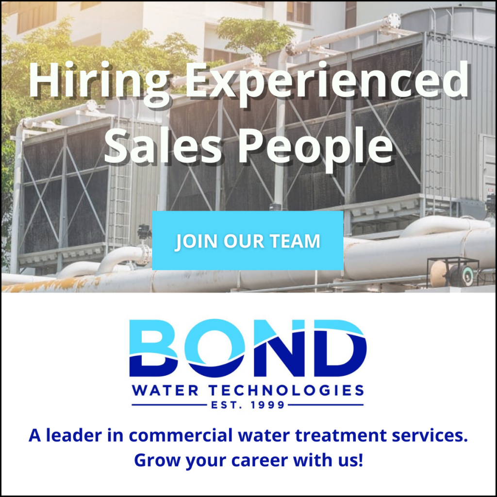 Commercial Water Treatment Sales Jobs Bond Water Technologies, Inc.